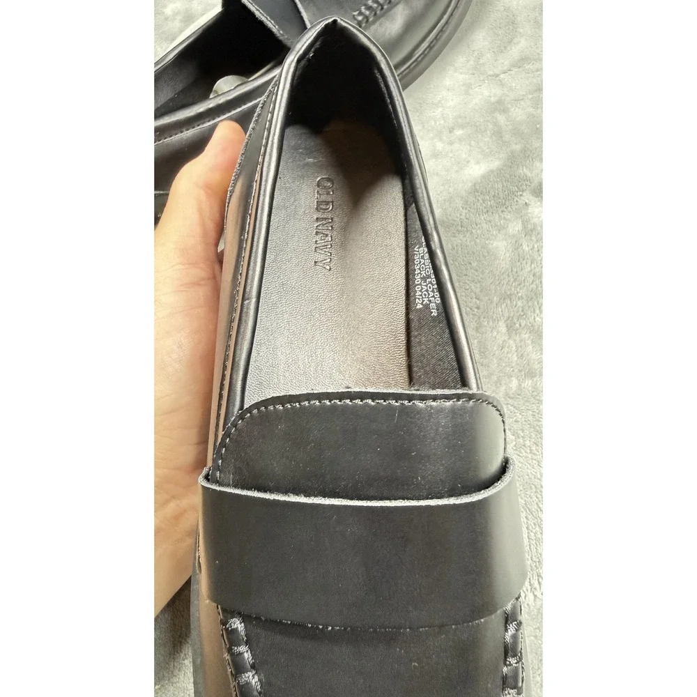 Old Navy Shoes Mens Size 9 Black Faux Leather Loafer Dress Slip On Black‎ Jack